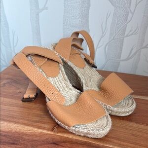 J. Crew Tan Leather Espadrille Sandals